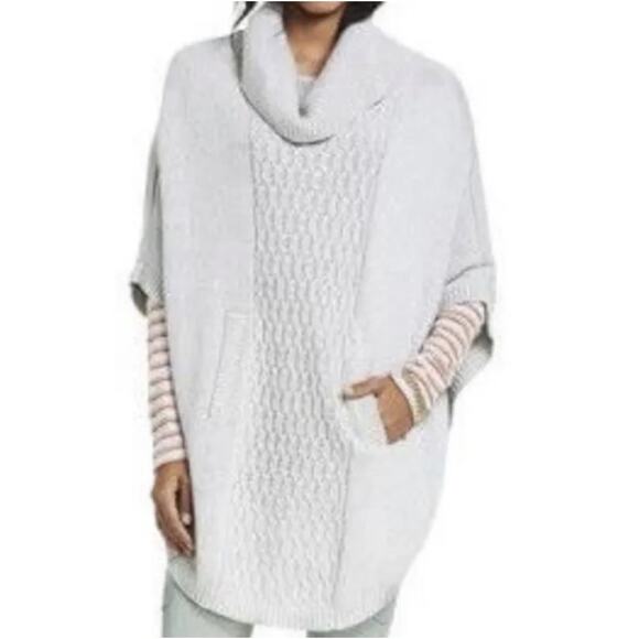 Cabi 3003 Gray Cable Knit Poncho Sweater, EUC, Size XS, MSRP $139 - Picture 1 of 12